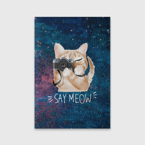 Обложка для паспорта матовая кожа Say Meow, цвет бирюзовый