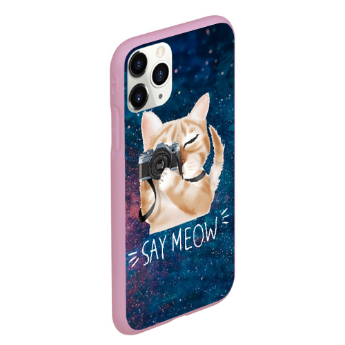 Чехол для iPhone 11 Pro Max матовый Say Meow, цвет розовый - фото 3