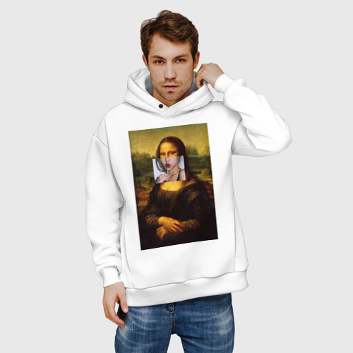 Мужское худи Oversize хлопок Мона Лиза, цвет белый - фото 3