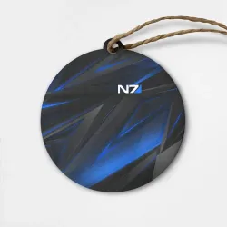 Деревянная игрушка круг Mass Effect N7