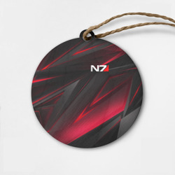 Деревянная игрушка круг Mass Effect N7 Масс эффект Н7