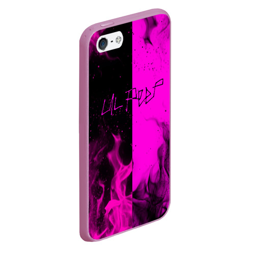 Чехол для iPhone 5/5S матовый LIL PEEP, цвет розовый - фото 3