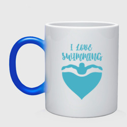 Кружка хамелеон I love swimming