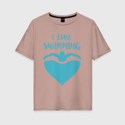 Женская футболка хлопок Oversize I love swimming