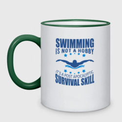 Кружка двухцветная Swimming is not a hobby