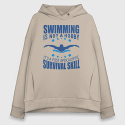 Женское худи Oversize хлопок Swimming is not a hobby