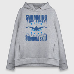 Женское худи Oversize хлопок Swimming is not a hobby