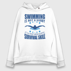 Женское худи Oversize хлопок Swimming is not a hobby