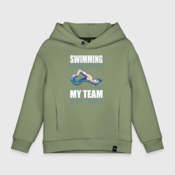 Детское худи Oversize хлопок Swimming is my sport