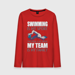 Мужской лонгслив хлопок Swimming is my sport