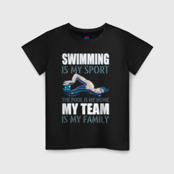 Детская футболка хлопок Swimming is my sport