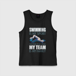 Детская майка хлопок Swimming is my sport