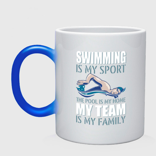 Кружка хамелеон Swimming is my sport