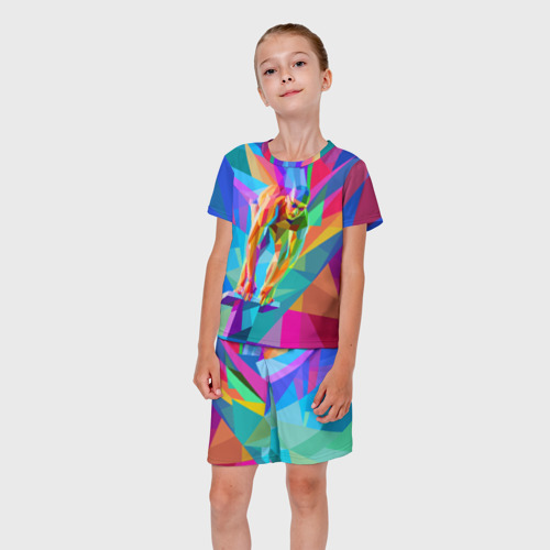 Детский костюм с шортами 3D Пловец, цвет 3D печать - фото 5