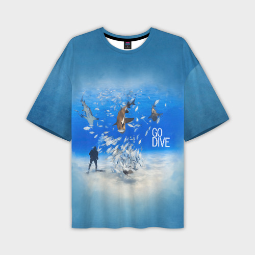 Мужская футболка oversize 3D Go Dive, цвет 3D печать