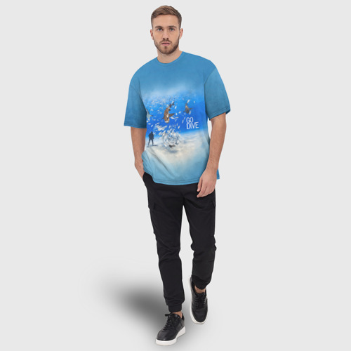 Мужская футболка oversize 3D Go Dive, цвет 3D печать - фото 5