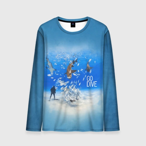 Мужской лонгслив 3D Go Dive