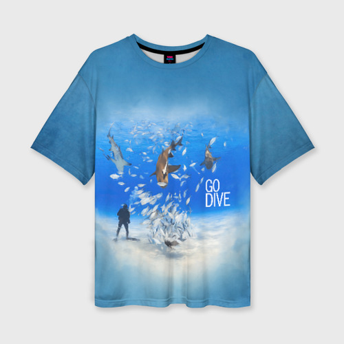 Женская футболка oversize 3D Go Dive, цвет 3D печать
