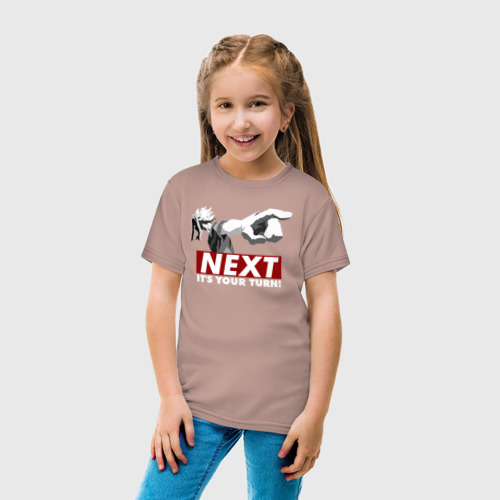 Детская футболка хлопок с принтом Следующий, вид сбоку #3