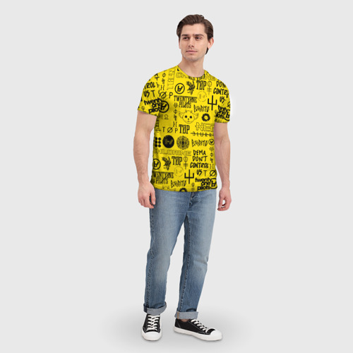 Мужская футболка 3D с принтом Twenty One pilots, вид сбоку #3