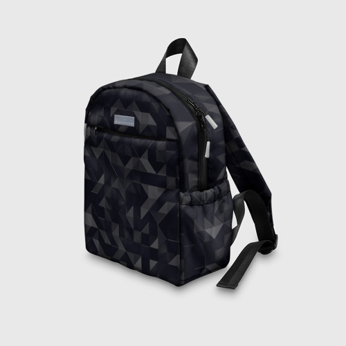 Детский рюкзак 3D с принтом Черный строгий стиль, вид сбоку #3