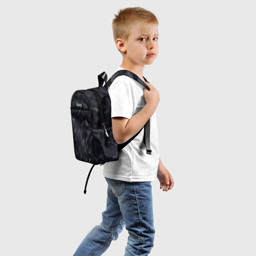 Детский рюкзак 3D с принтом Черный строгий стиль, вид сзади #1
