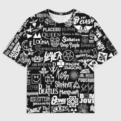 Мужская футболка oversize 3D Лого рокерских групп