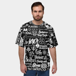 Мужская футболка oversize 3D Лого рокерских групп - фото 2