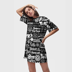 Платье-футболка 3D Лого рокерских групп - фото 2