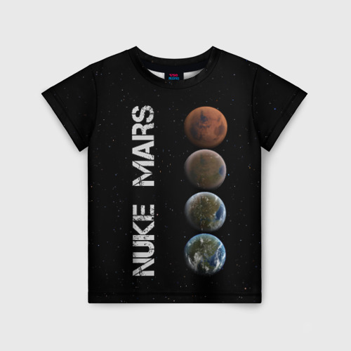 Детская футболка 3D NUKE MARS, цвет 3D печать
