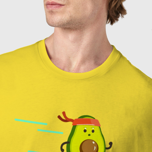 Мужская футболка хлопок All you Need is run, цвет желтый - фото 6