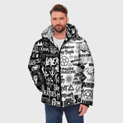 Мужская зимняя куртка 3D Логотипы рок групп - фото 2