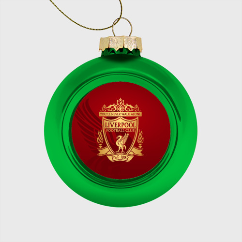Стеклянный ёлочный шар Ливерпуль, цвет зеленый