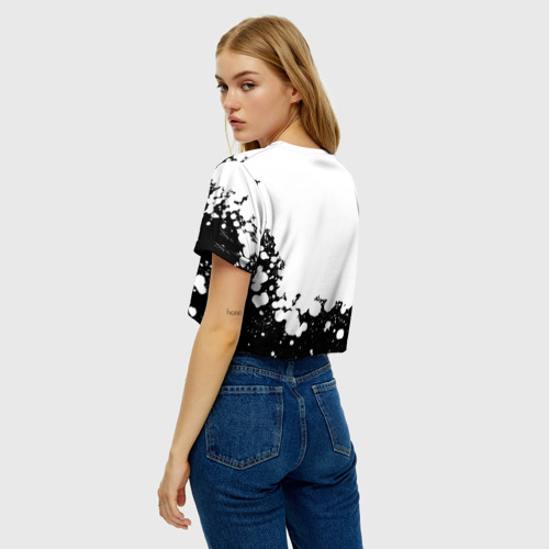 Женская футболка Crop-top 3D L letter snow, цвет 3D печать - фото 5