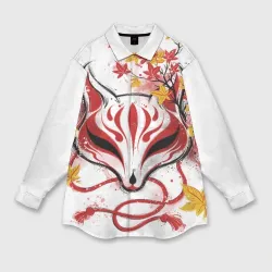 Женская рубашка oversize 3D Берсерк Синий Экзорцист