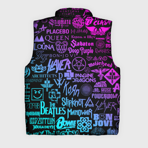 Мужской жилет утепленный 3D Логотипы рок групп, цвет светло-серый - фото 2