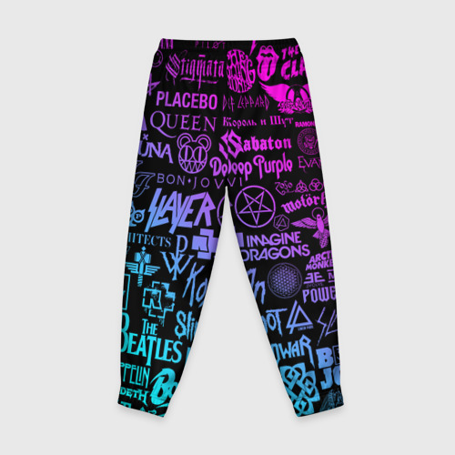 Детские брюки 3D Логотипы рок групп, цвет 3D печать - фото 2