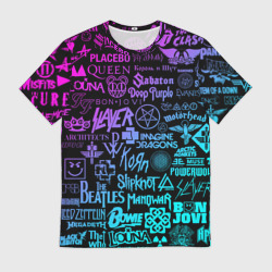 Мужская футболка 3D Логотипы рок групп