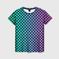 Женская футболка 3D Checkerboard Color