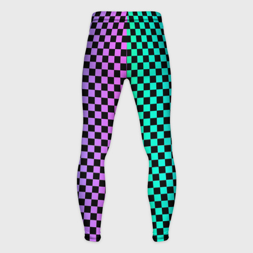 Мужские тайтсы 3D с принтом Checkerboard Color, вид сзади #1