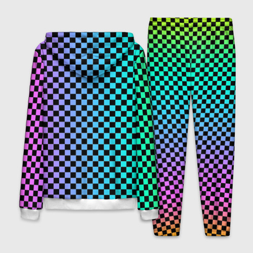 Мужской костюм с толстовкой 3D Checkerboard Color, цвет белый - фото 2