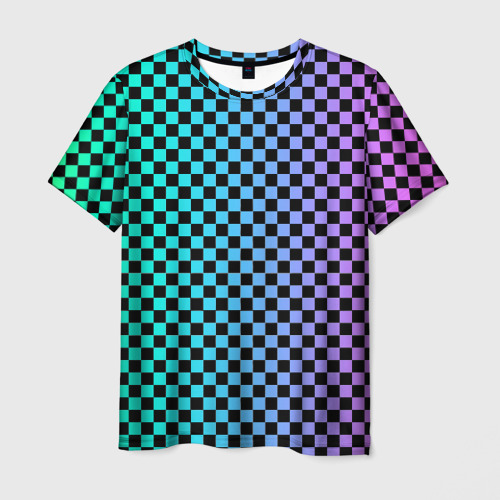 Мужская футболка 3D Checkerboard Color, цвет 3D печать