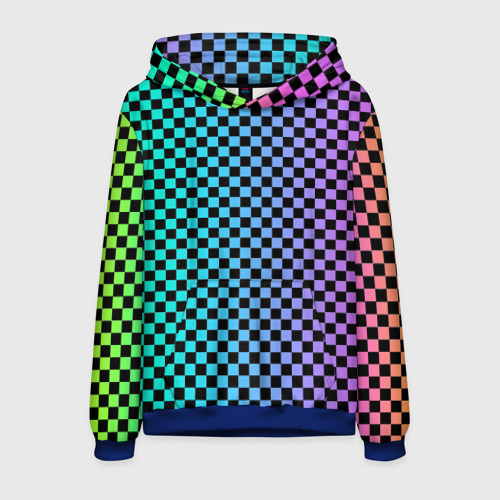 Мужская толстовка 3D Checkerboard Color, цвет синий