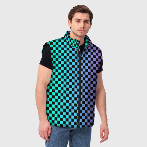 Мужской жилет утепленный 3D Checkerboard Color, цвет черный - фото 3