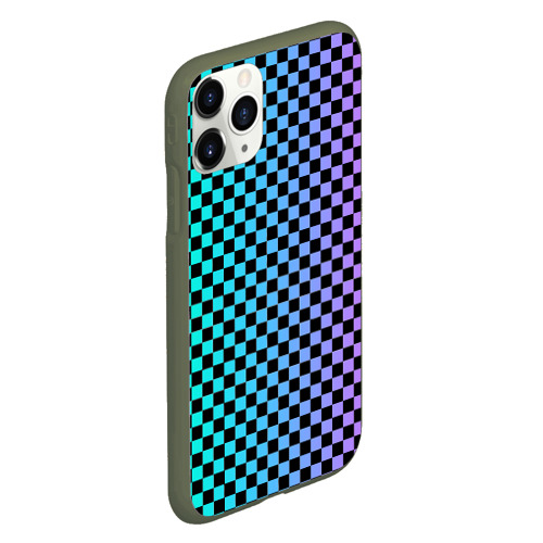 Чехол для iPhone 11 Pro матовый Checkerboard Color, цвет темно-зеленый - фото 3