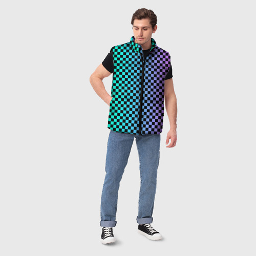 Мужской жилет утепленный 3D Checkerboard Color, цвет черный - фото 5