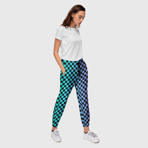 Женские брюки 3D Checkerboard Color, цвет 3D печать - фото 5
