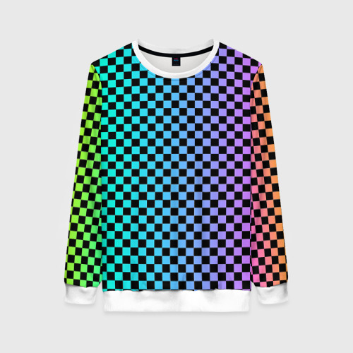 Женский свитшот 3D Checkerboard Color, цвет 3D печать