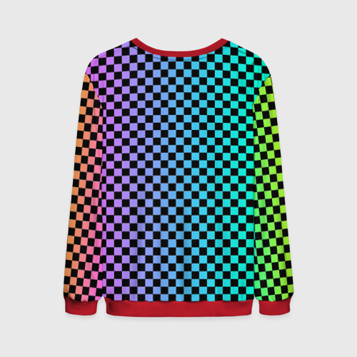 Мужской свитшот 3D Checkerboard Color, цвет красный - фото 2