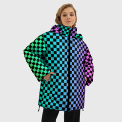 Женская зимняя куртка Oversize Checkerboard Color - фото 2